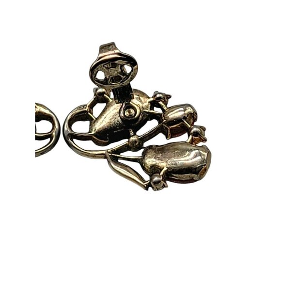 CROWN TRIFARI Clip on Earrings Coral Mold Thermoset 1956 Pebble Beach Collection - Picture 14 of 16